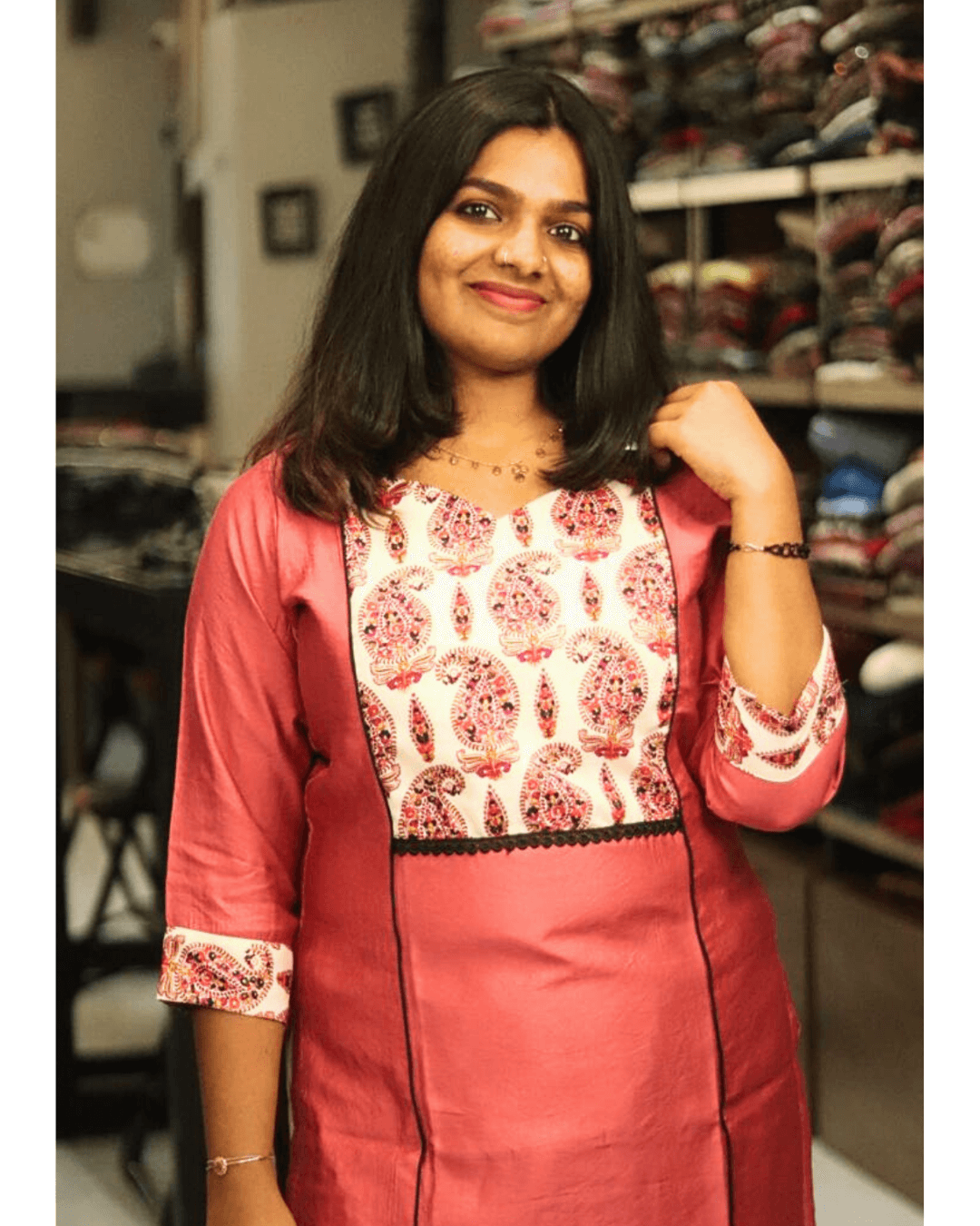 AS33-Cotton Printed Kurti - Thelashonline