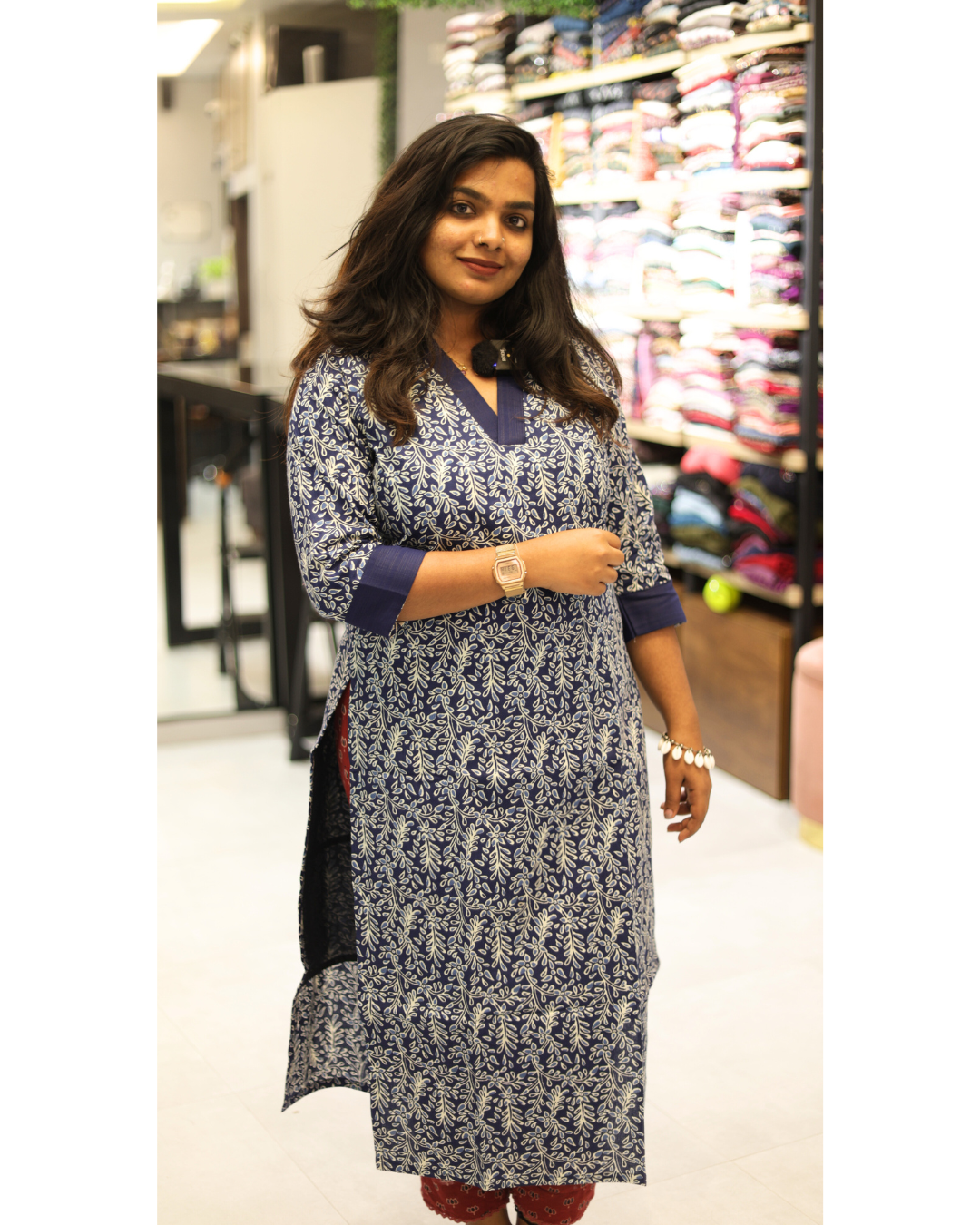 AS 39- Daily wear Cotton Kurti - Blue