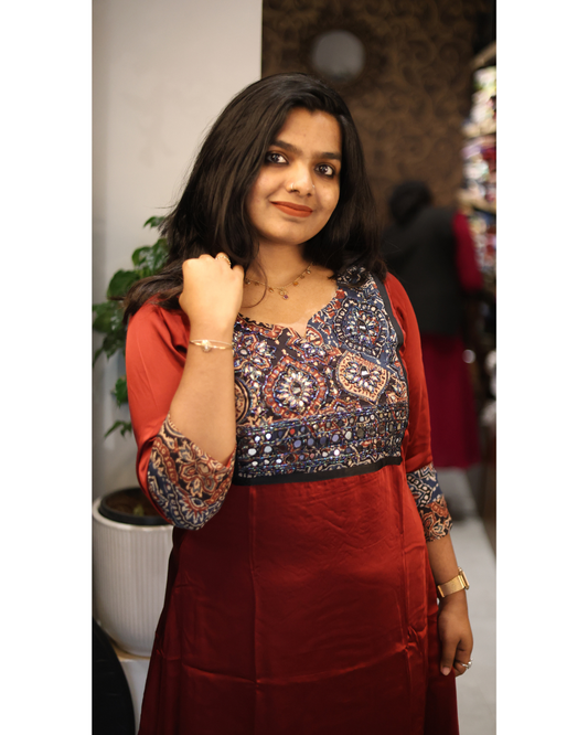 modal silk designer kurti