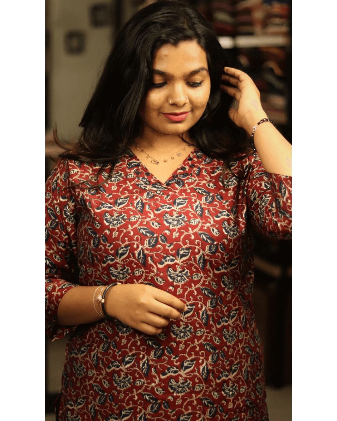 ASH28- Floral printed Kurti
