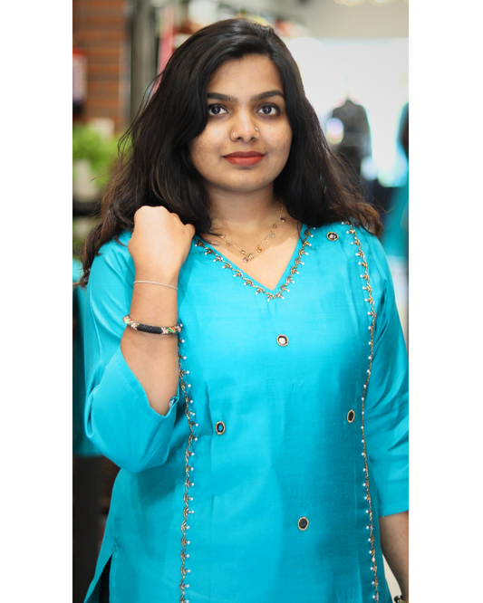 AS37- Cotton silk designer kurti